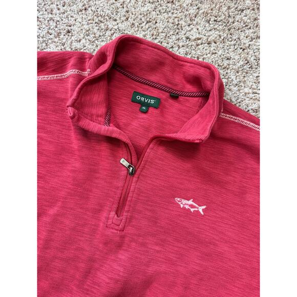 ORVIS  1/4 zip pullover size XL Red sweater/Sweatshirt, Pima Cotton Blend - Picture 4 of 10